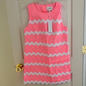 Lilly Pulitzer Hot Pink & White Wavy Stripe Shift Dress